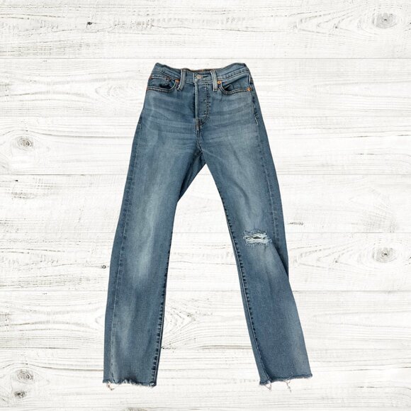 Levis Wedgie Straight Leg Jeans 24 x 28, NIGHT SIGHT - Picture 2 of 6